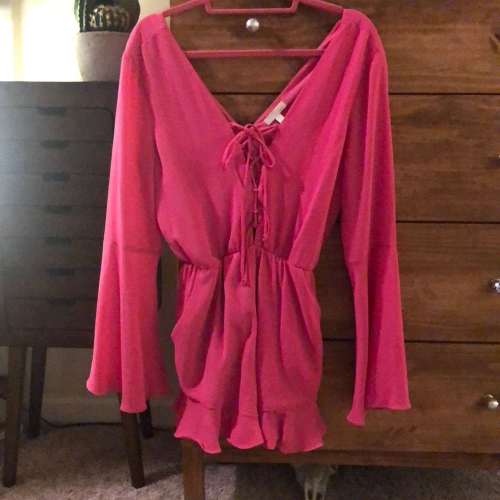 Bell Sleeve Ruffle Romper